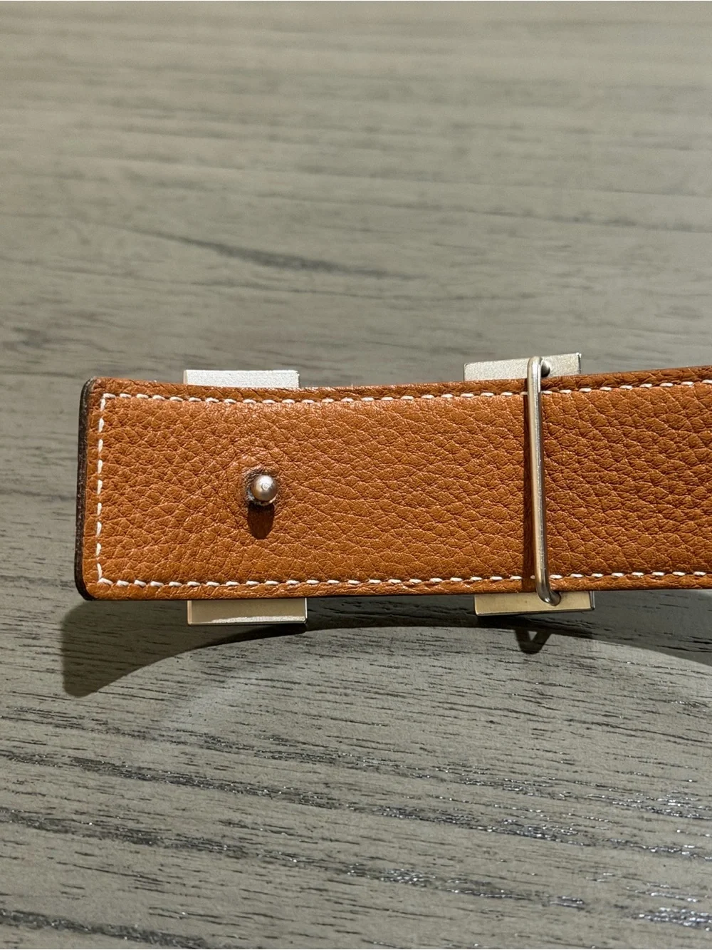 HERMÈS Men's Reversible Dress Belt Black/Brown Silver H Logo Buckle (Size 105)